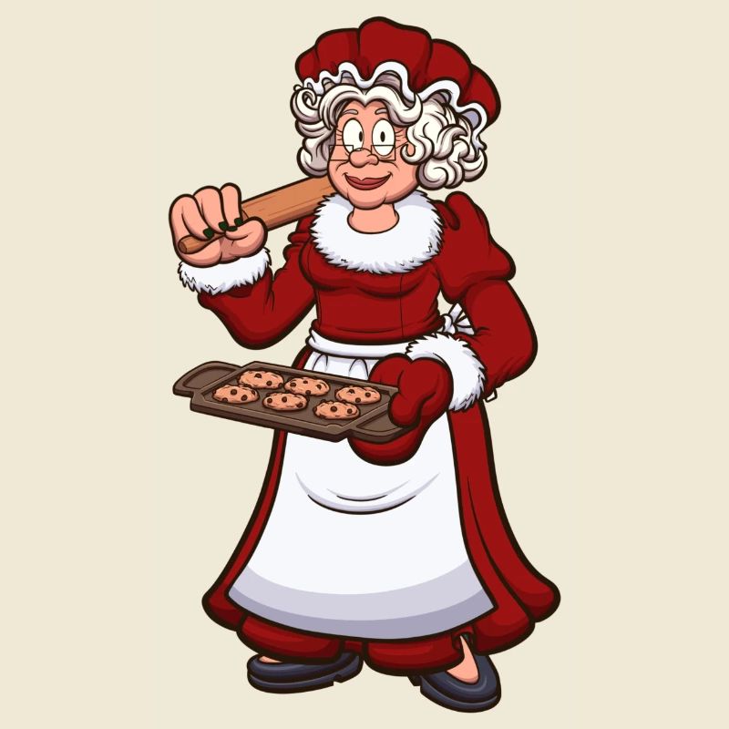 Mère Noël avec des biscuits