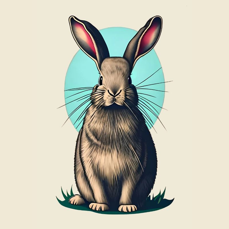 Easter bunny with turquoise egg