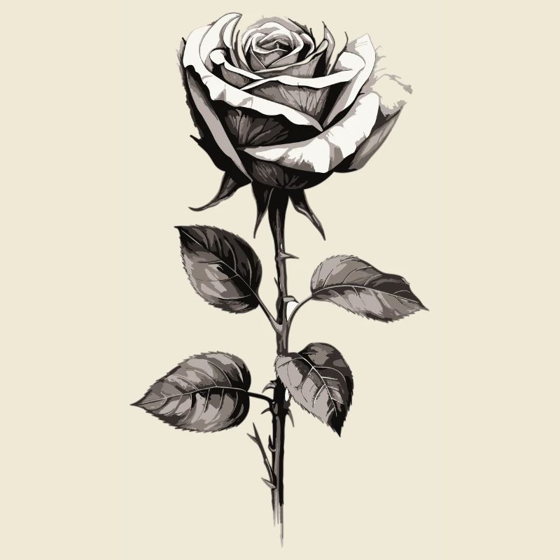 Rosa in bianco e nero