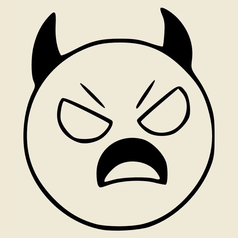 Emoji Sketch Devil Evil Black