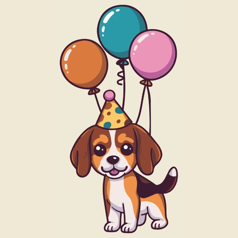 Beagle Hunde Geburtstag Comic Niedlich