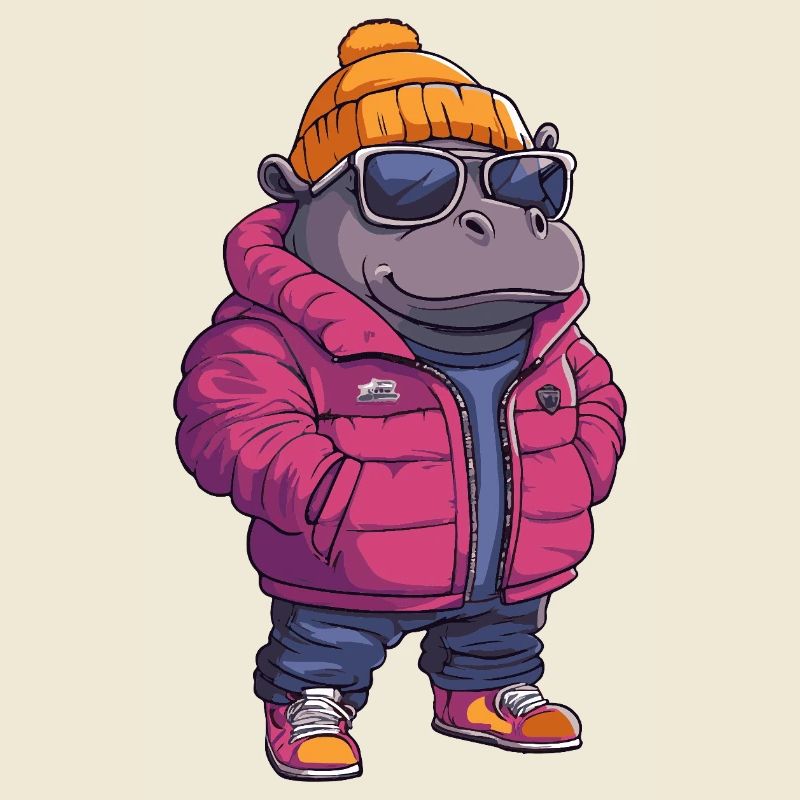 Nilpferd Cool Comic