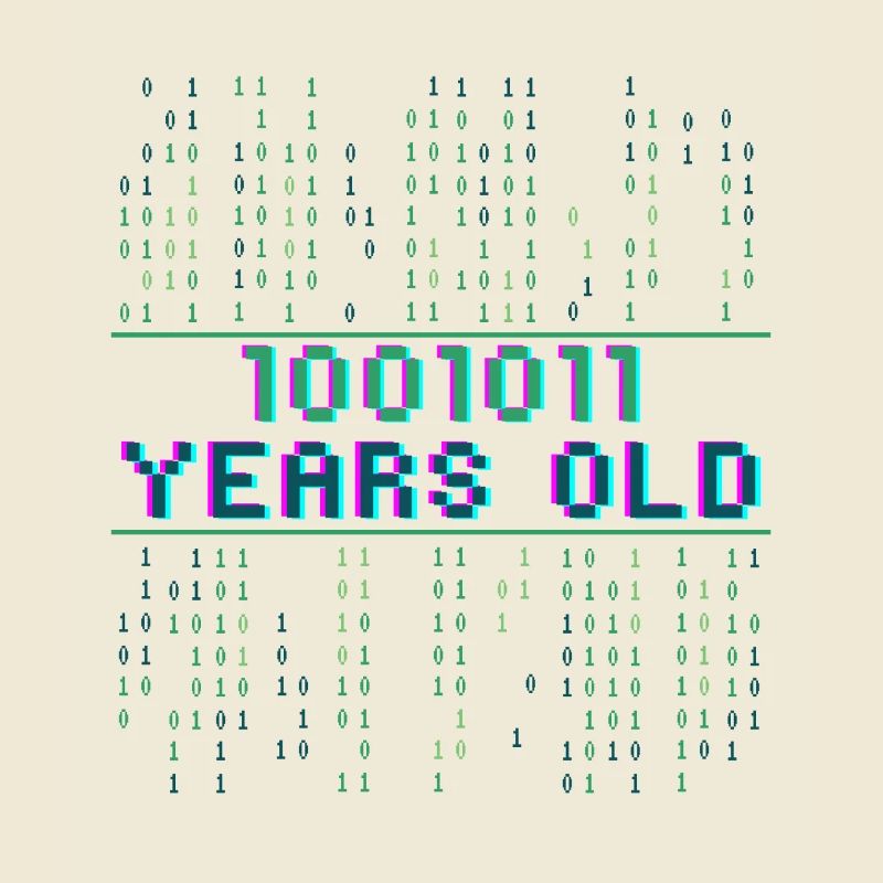 75. Geburtstag 75 Jahre alt Binärcode Coder