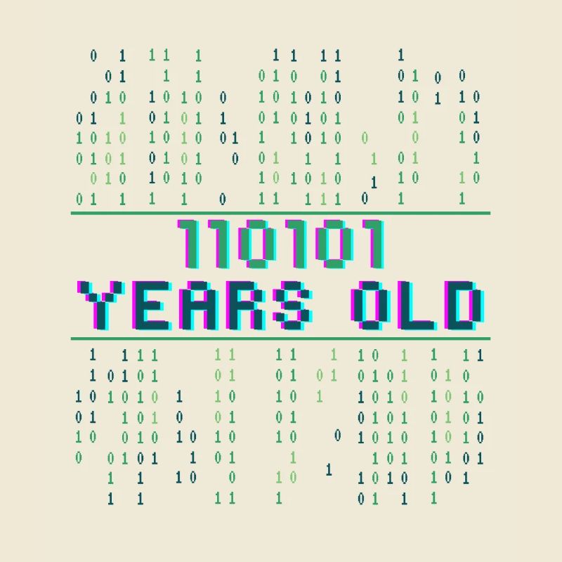 53. Geburtstag 53 Jahre alt Binärcode Coder