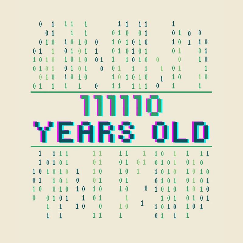 62. Geburtstag 62 Jahre alt Binärcode Coder