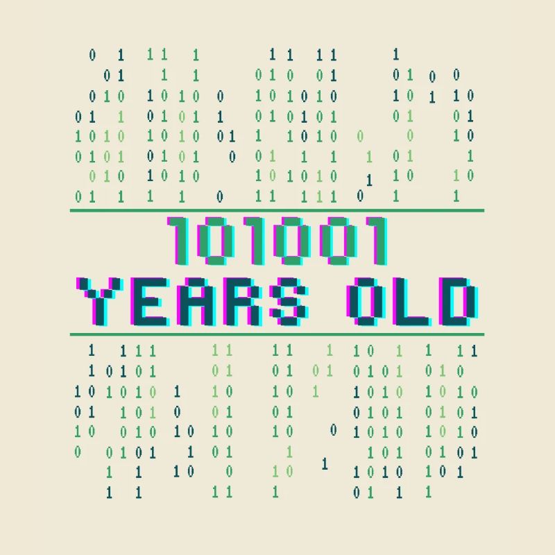 41. Geburtstag 41 Jahre alt Binärcode Coder
