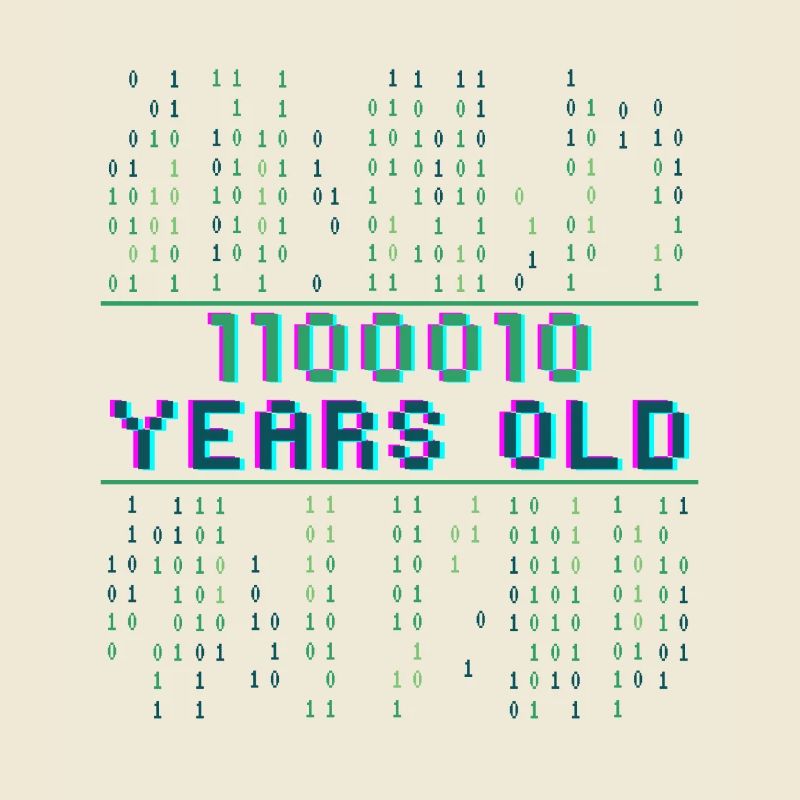 98. Geburtstag 98 Jahre alt Binärcode Coder