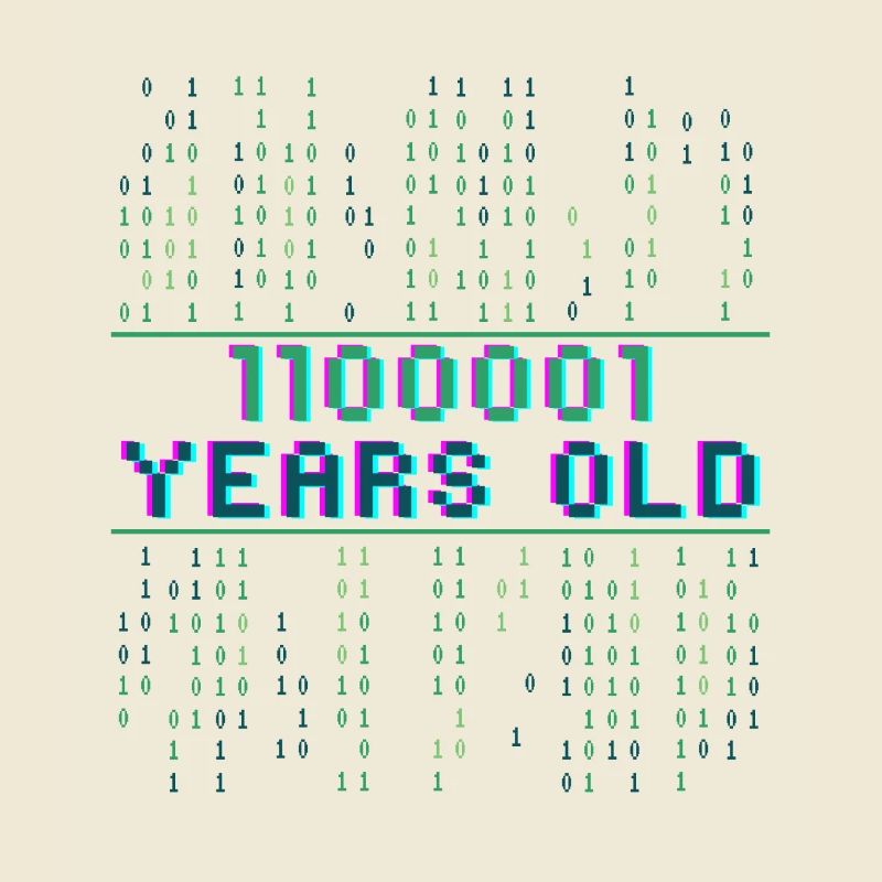 97. Geburtstag 97 Jahre alt Binärcode Coder