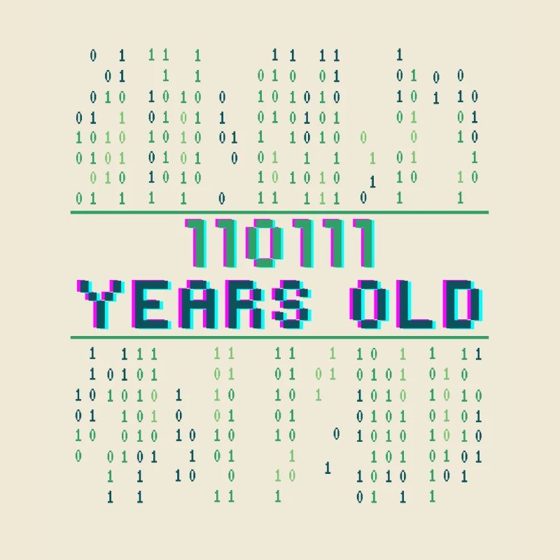 55. Geburtstag 55 Jahre alt Binärcode Coder