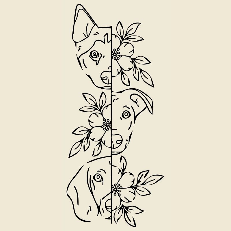 3 fleurs de chiens