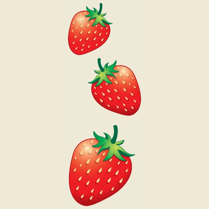3 strawberries going down