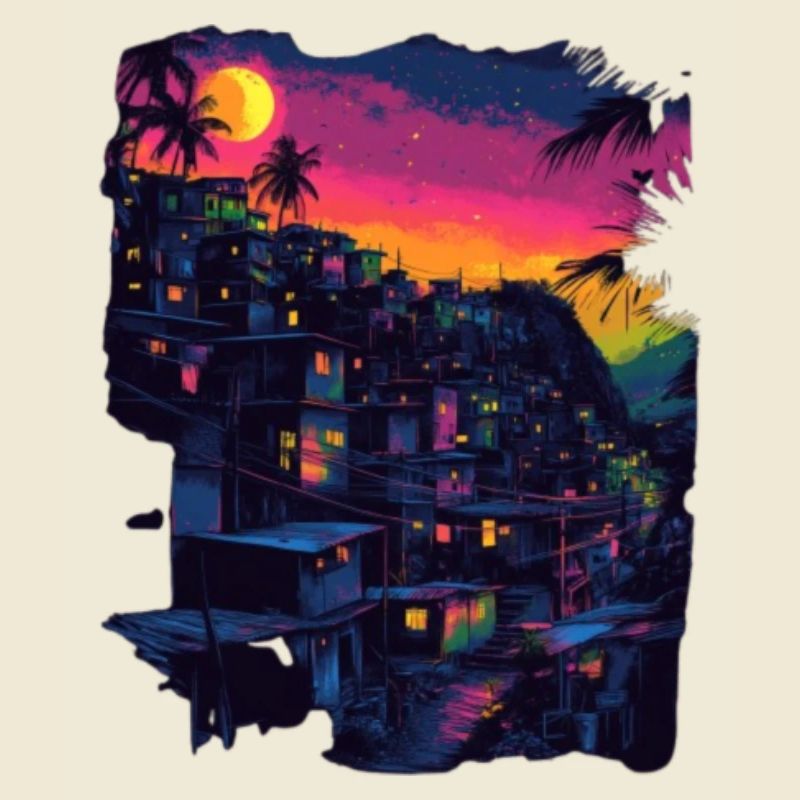 Favela bei Nacht