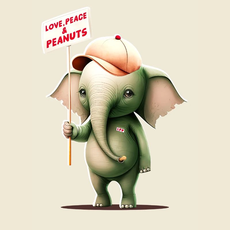 Elefant Love Peace Peanuts 1