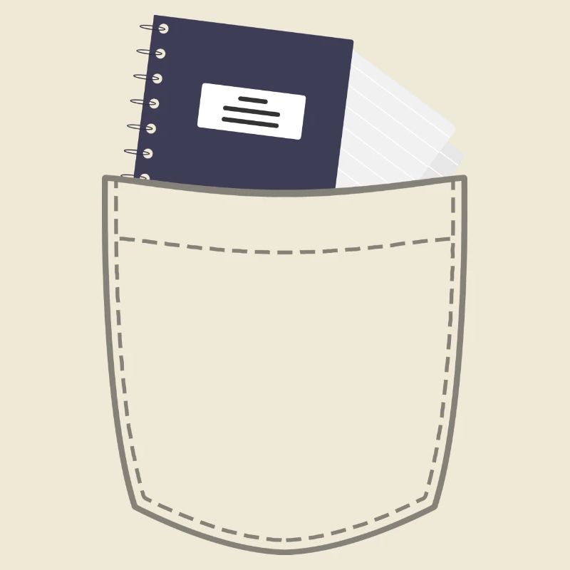 Breast pocket with notebook