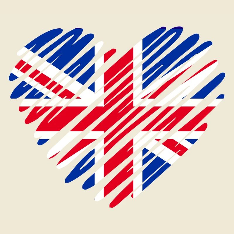 Herzförmiges Design der englischen Flagge