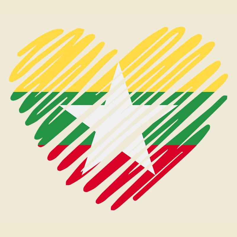 Conception de coeur de drapeau du Myanmar