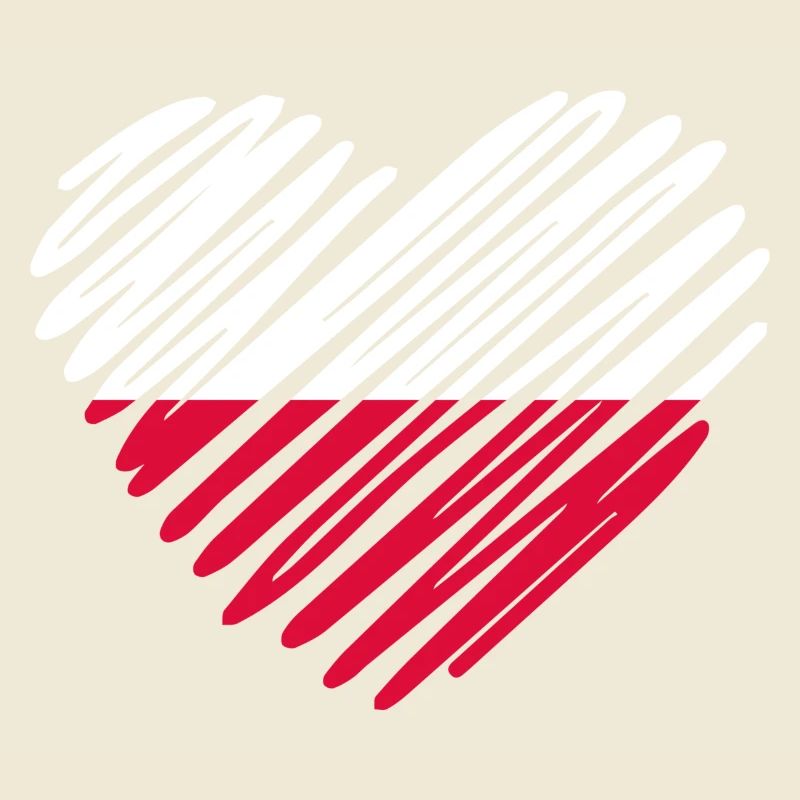Conception de coeur de drapeau de la Pologne
