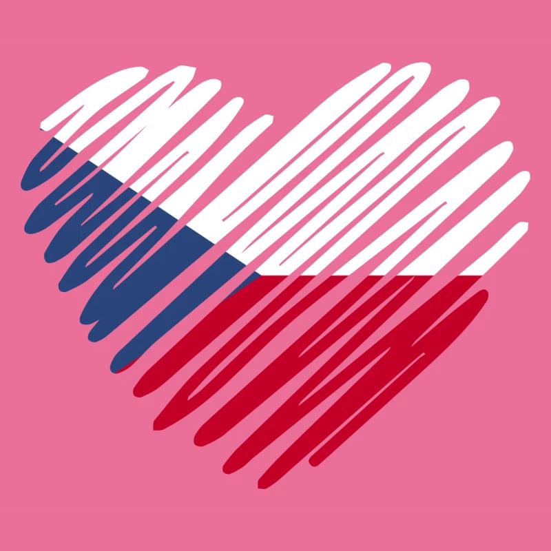 Conception de coeur de drapeau de la République tchèque