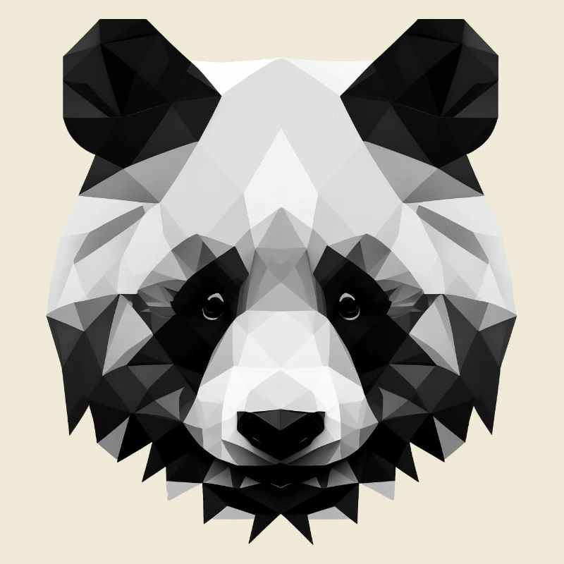 Panda polygone minimaliste