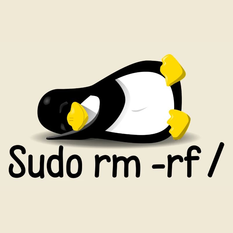 Sudo rm -rf / Programmer Tux Saying Birthday