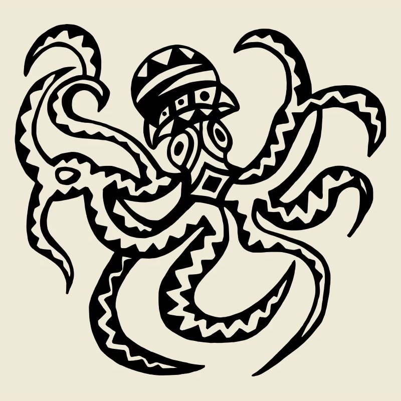 Octopus squid octopus monochrome