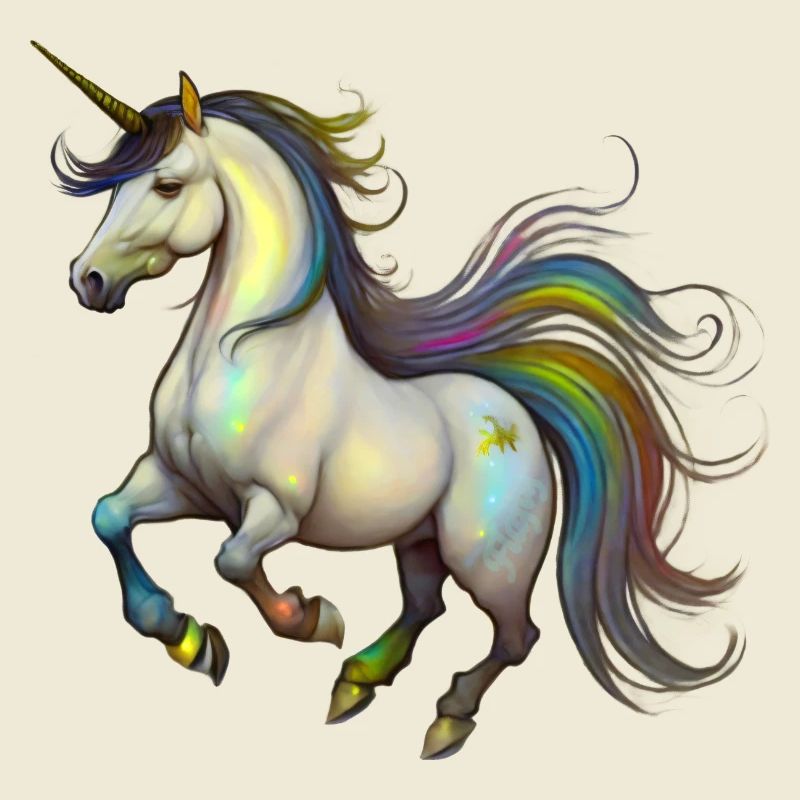 Einhorn im Wind – Regenbogen