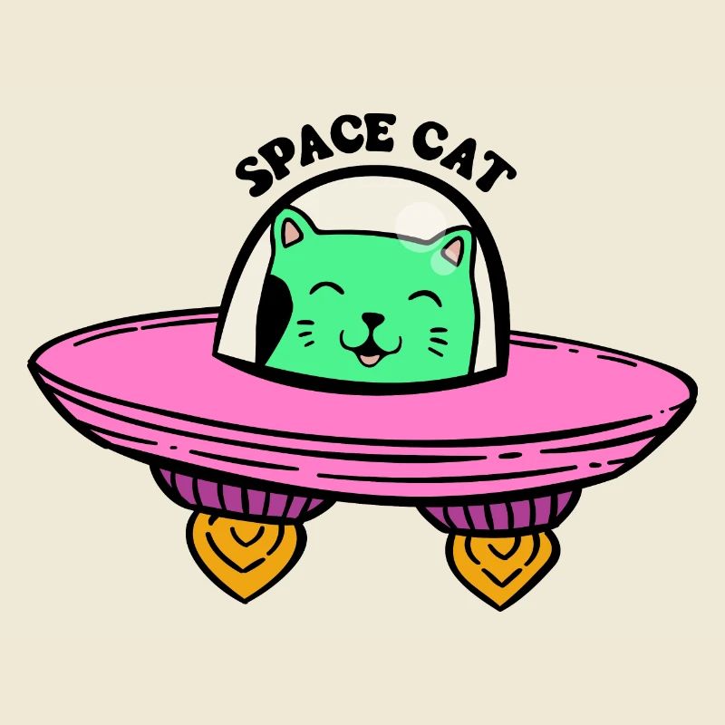 Chat dans UFO Space Cats | Drôles de chats de l’espace