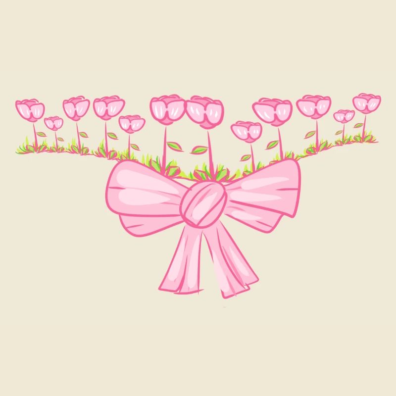loop line pink flowers line