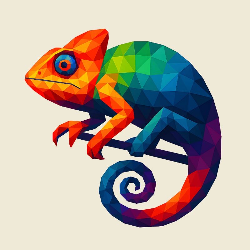 WPAP Stil Tiere - Chamäleon