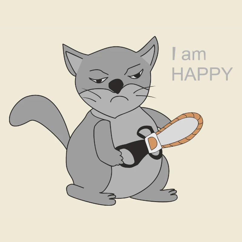 Cat with chainsaw