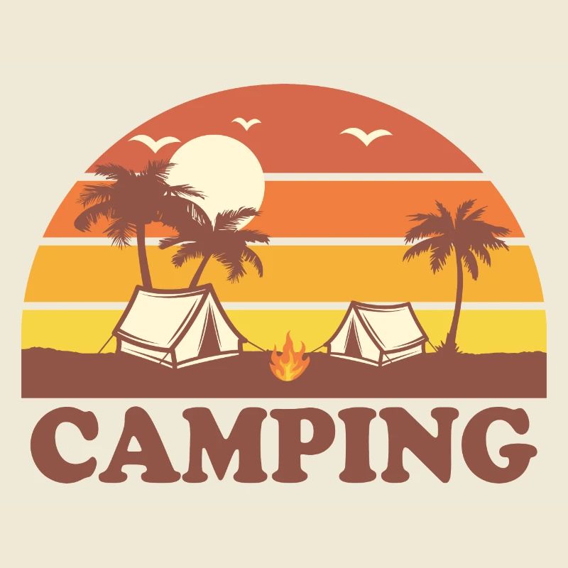 Camping camper tent sunset gift idea