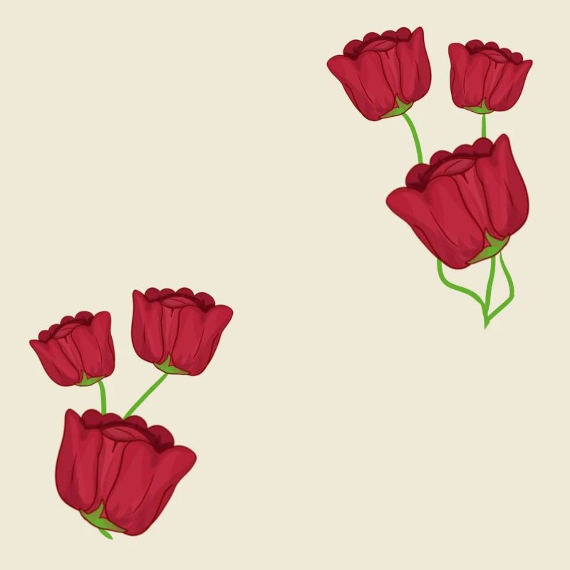 Pattern Red Rose Flowers