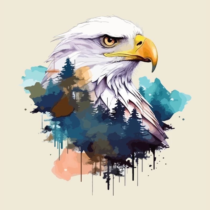 Eagle Head Nature Wilderness Forest Trees Art