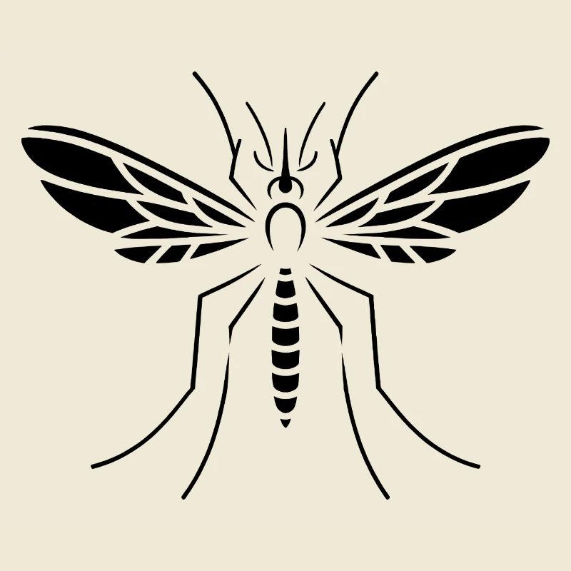 Conception minimaliste de silhouette d’insecte moustique