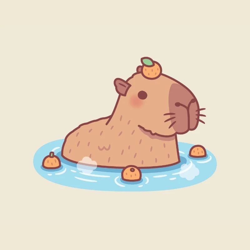 Mignon Capybara Chilling Dans la source chaude