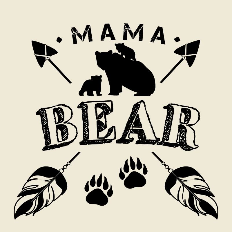 Maman ours mignon famille boho flèche