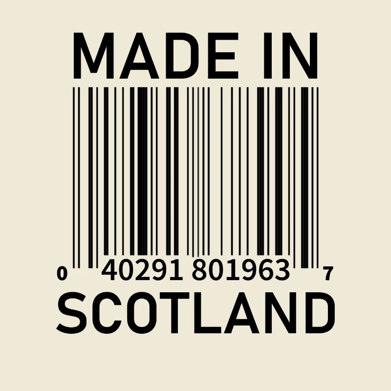 Made in Scotland - Barcode (Black Text)