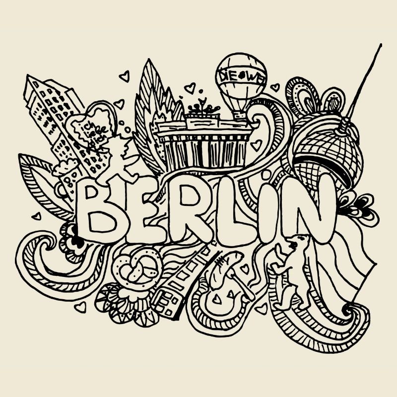 Berlin Berlin Skyline Graffiti Font Doodle