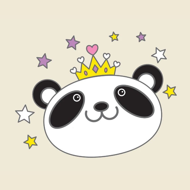 Panda Gesicht Krone in einer königlichen Krone