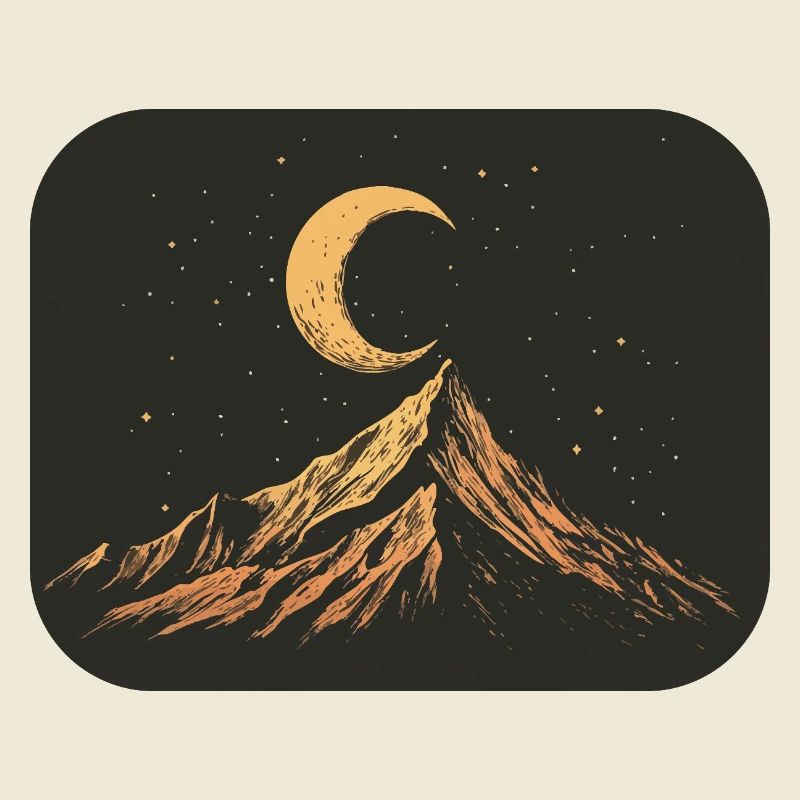 Berg mit Mond