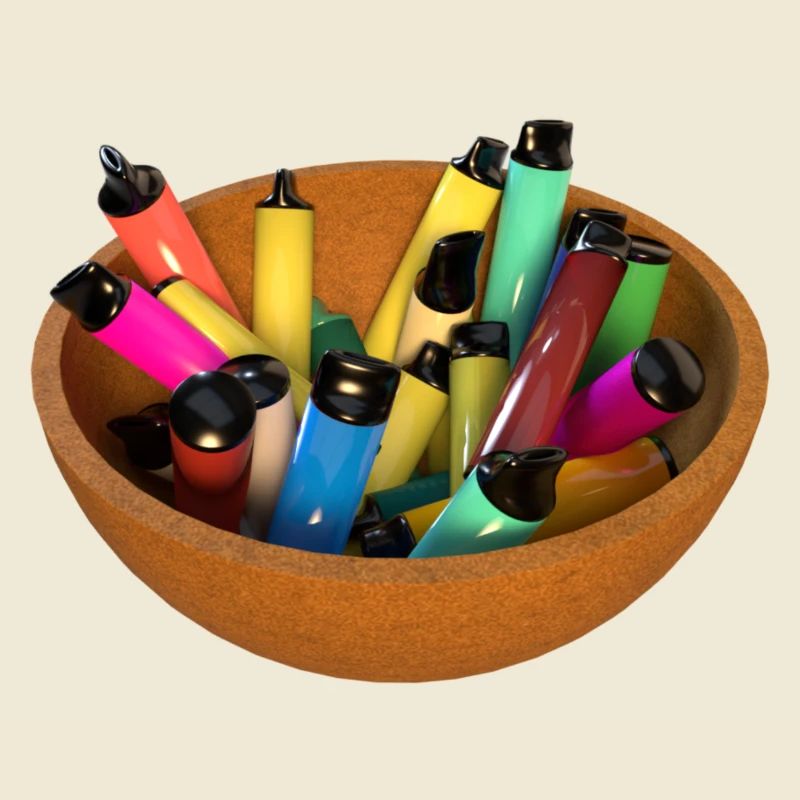 Schale mit Einweg E Zigarette