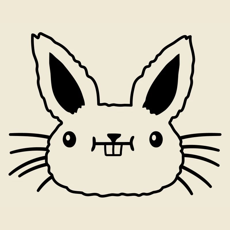 Face little kawaii rabbit