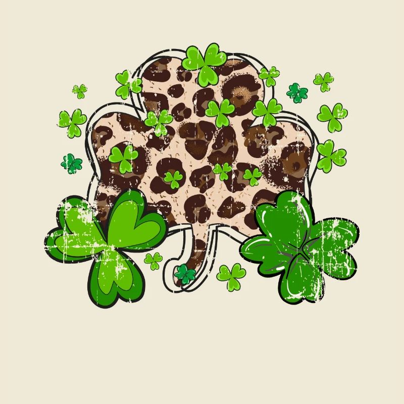 St Patrick’s day, Shamrock, Clover Distressed