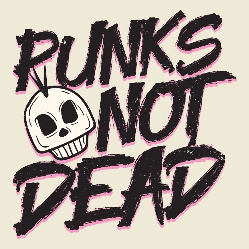 Punks not dead skull head rockn'roll geschenkidee
