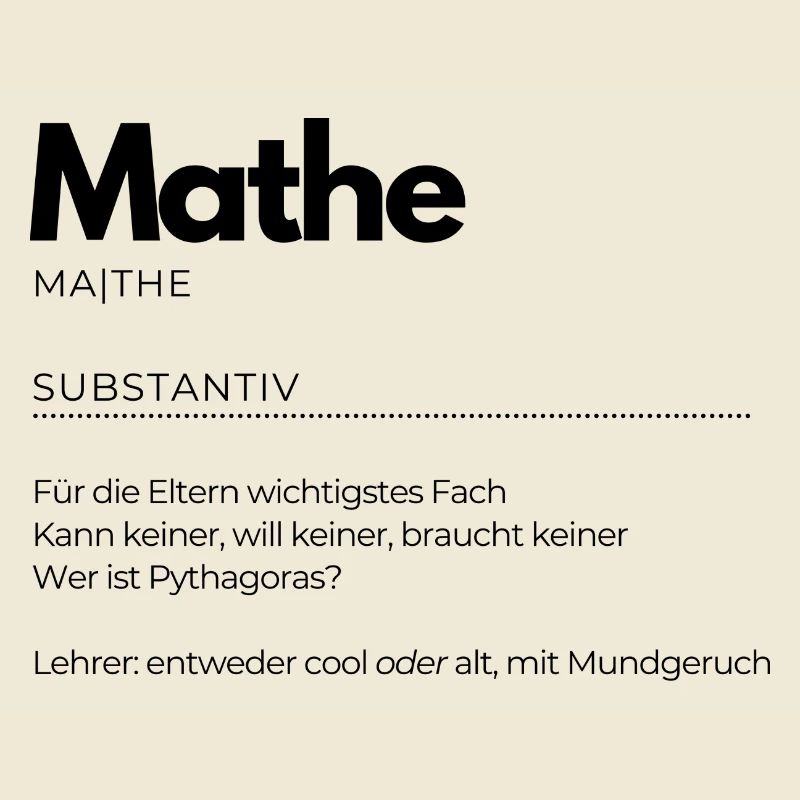 Definition "Mathe"