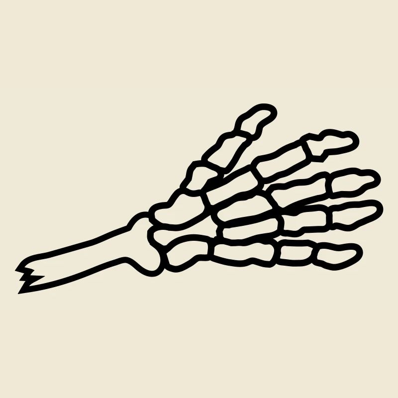 Salutation du squelette de la main coupée