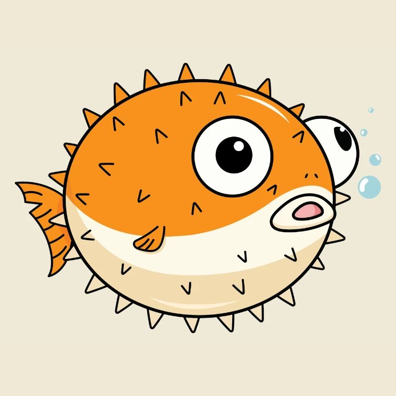 Puffer fish vector illustration