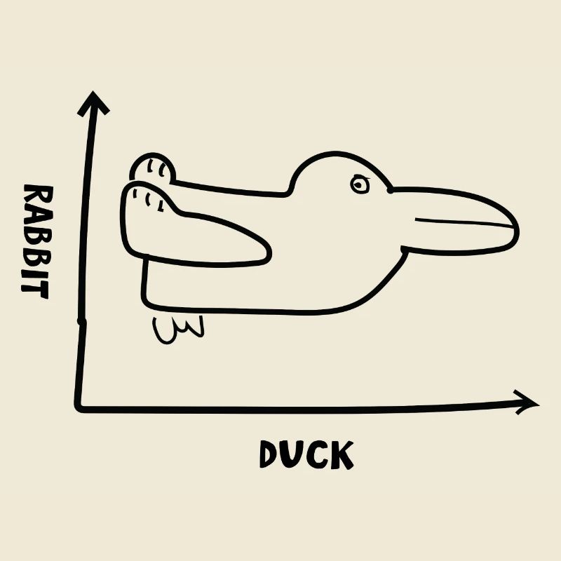 Hase oder Ente, lustige optische Täuschung