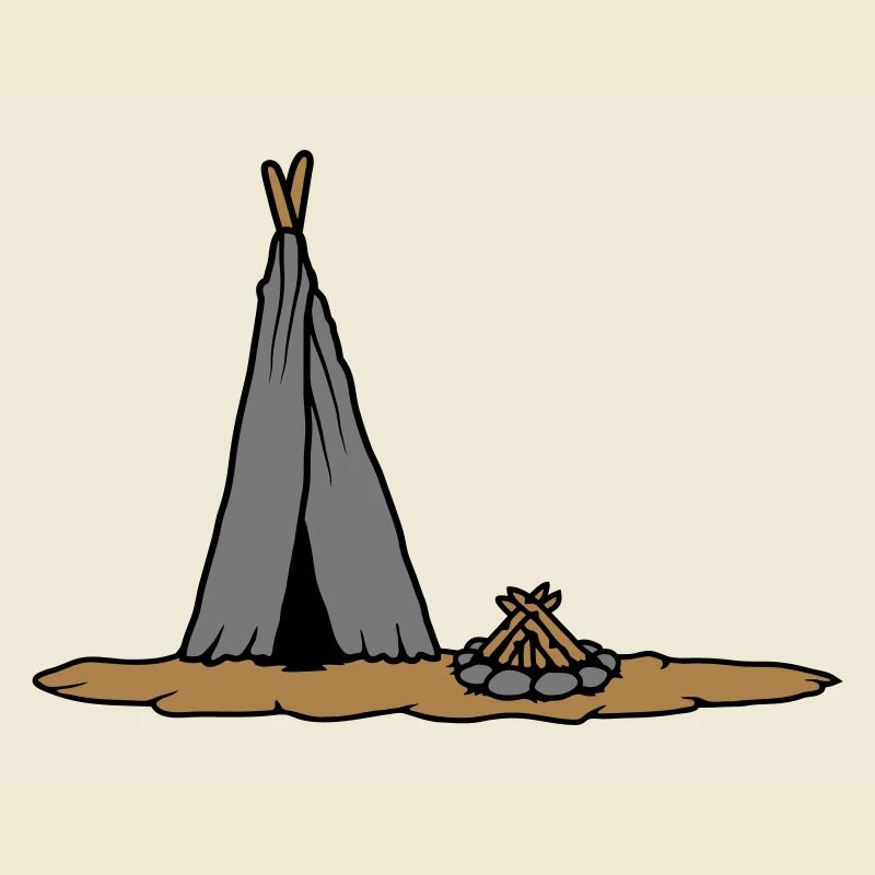 Conception de tente primitive de feu de camp