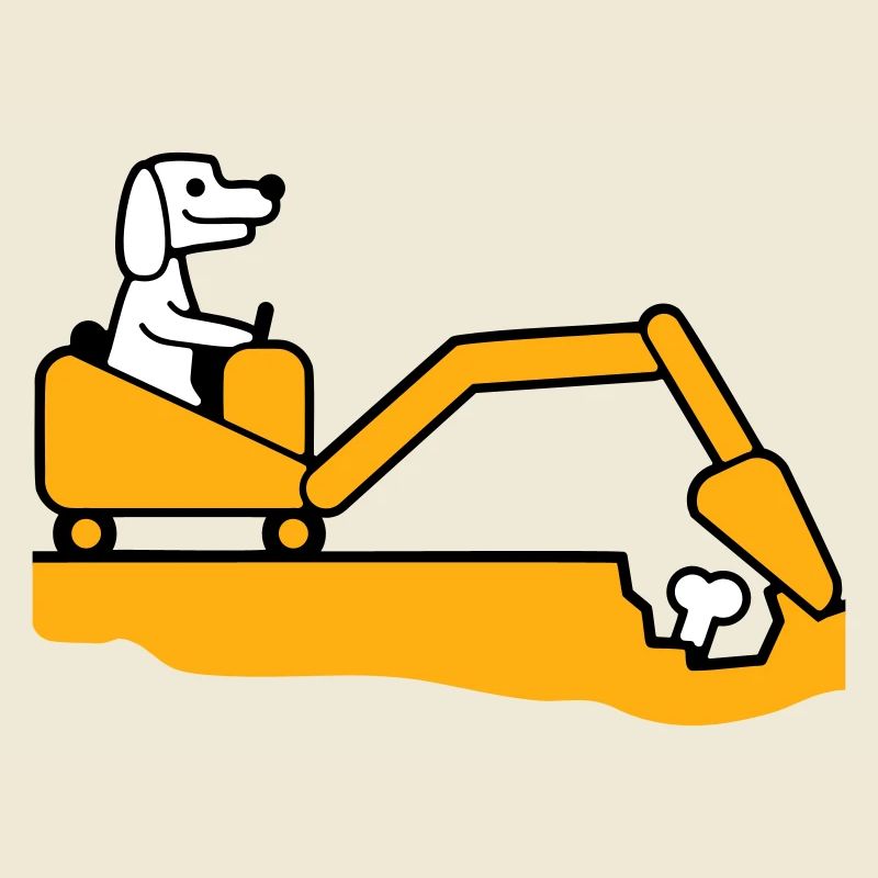 Hund Knochen Vergraben Bagger Buddeln Cool Baggern